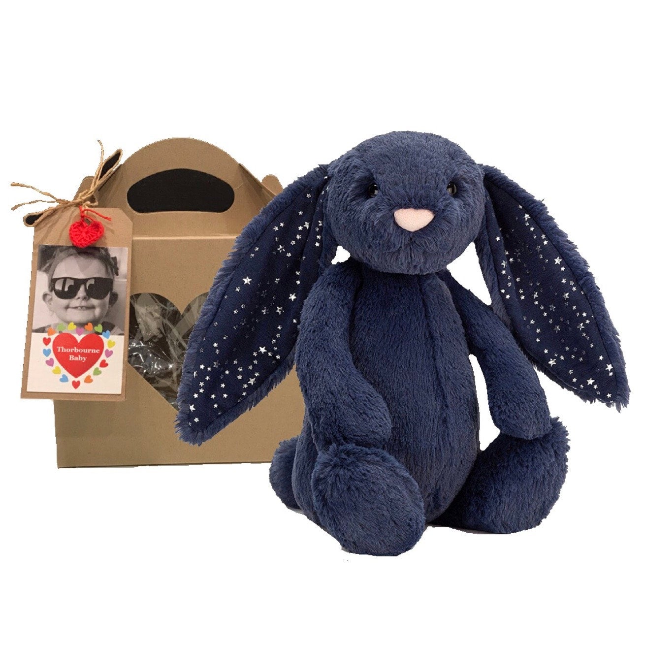 Jellycat Bashful Navy Stardust Bunny Small Thorbourne Baby